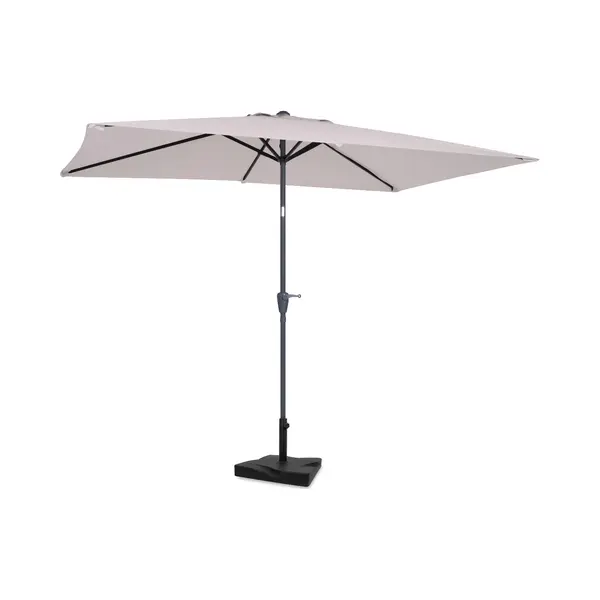 Vonroc Sonnenschirm Rapallo 200x300cm – Premium-Sonnenschirm – Beige | Inklusive Betonsockel 20 Kg thumbnail