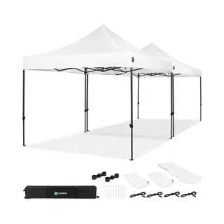 Vonroc - Faltpavillon – 6x3 M – Set Inkl. 2x Pavillon & 1x Verbindungs-set – Modular, Faltbar, Wasserdicht, Stahlrahmen, Uv-schutz 50+, Inkl.