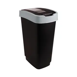 Mammoet - Titan - Prullenbak - Draaideksel - 50 L - 29, 5 X 39, 5 X 56, 5 Cm - Zwart - Kunststof - Afvalbak