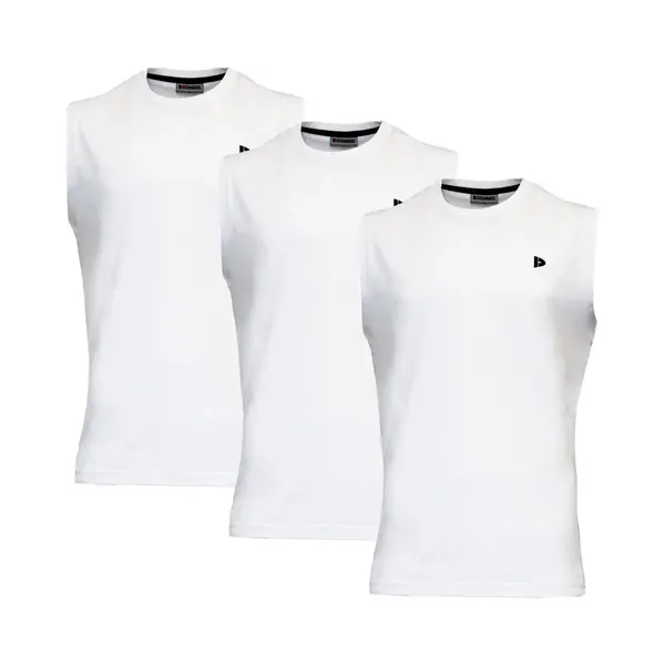 3-Pack Donnay - T-shirt Zonder Mouw (Stan) - Sportshirt - Heren - White (001) - Maat M thumbnail
