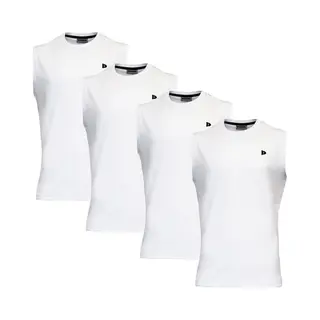 4-Pack Donnay - T-shirt Zonder Mouw (Stan) - Sportshirt - Heren - White (001) - Maat 4XL
