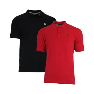 2-Pack Donnay - Polo (Noah) - Sportpolo - Heren - Black/Berry-red (290) - Maat Xxl