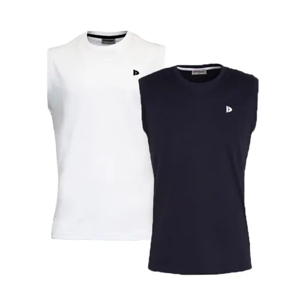 2-Pack Donnay - T-shirt Zonder Mouw (Stan) - Sportshirt - Heren - White/Navy (907) - Maat Xl thumbnail
