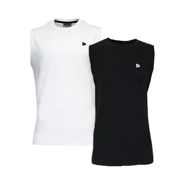 2-Pack Donnay - T-shirt Zonder Mouw (Stan) - Sportshirt - Heren - White/Black (997) - Maat Xl thumbnail