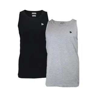 2-Pack Donnay - Muscle Shirt (James) - Tanktop - Heren - Black/Light Grey-marl (470) - Maat S