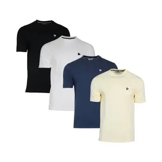 4-Pack Donnay - T-shirt (Vince) - Sportshirt - Heren - Black/White/Navy/Pastel Yellow (778) - Maat Xl