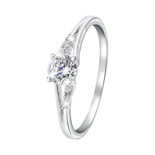 Lucardi Dames Ring Met Zirkonia - Ring - Cadeau Voor Vrouwen - Echt Zilver - Zilverkleurig