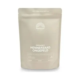 Mattisson - Biologisch Hennepzaad Ongepeld - Hennepzaad Bevat Omega 3, Eiwitten & Vezels - 400 Gram