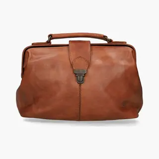 Bear Design Medium Crossbodytas / Schoudertas Dames - Leer - Julia - Cognac