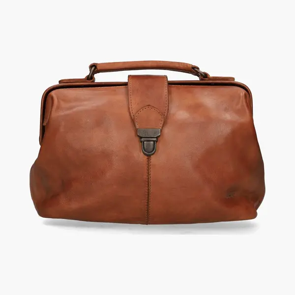 Bear Design Medium Crossbodytas / Schoudertas Dames - Leer - Julia - Cognac thumbnail