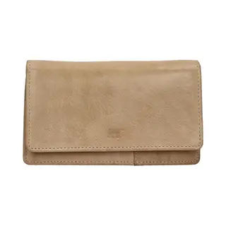 Bear Design Damen Geldbörse 14 Kartenfächer Portemonnaie Geldbeutel Leder 15x9cm Taupe Braun