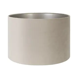 Velours Lampenkap - Rond - 40-40-25 Cm - Grijs/Goud