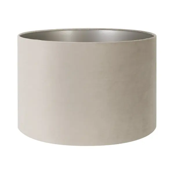 Velours Lampenkap - Rond - 40-40-25 Cm - Grijs/Goud thumbnail
