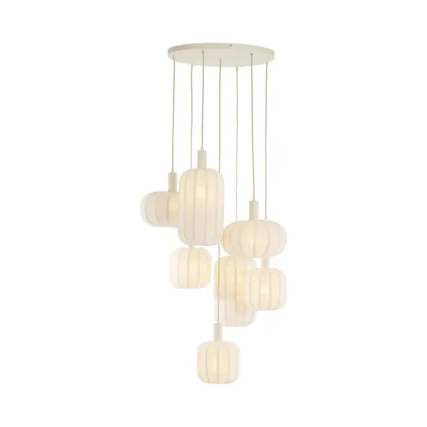 Light & Living - Hanglamp - Tufia - Beige Crème - Textiel - Ø 53cm - E27 - 2992643 thumbnail