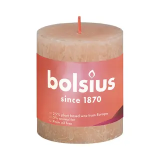 Bolsius - Rustik Stumpenkerze Nebeliges Rosa, Höhe 8 Cm, Ø 6, 8 Cm Stumpen- Und Kugelkerzen