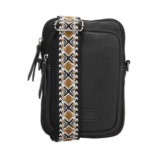 Beagles Malaga Crossbody Telefoontasje - Trendy Schouderband - Premium Leatherlook - Dames Tas - Zwart