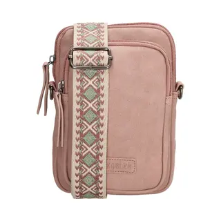Beagles Malaga Crossbody Telefoontasje - Trendy Schouderband - Premium Leatherlook - Lichtroze