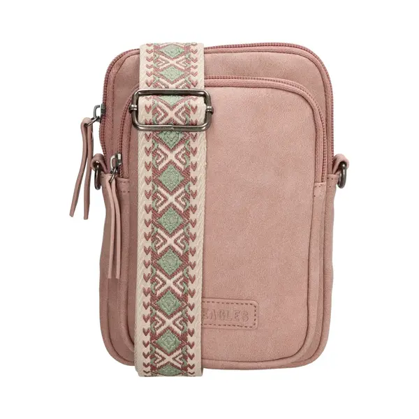 Beagles Malaga Crossbody Telefoontasje - Trendy Schouderband - Premium Leatherlook - Lichtroze thumbnail