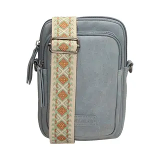 Beagles Malaga Crossbody Telefoontasje - Trendy Schouderband - Premium Leatherlook - Dames Tas - Lichtblauw