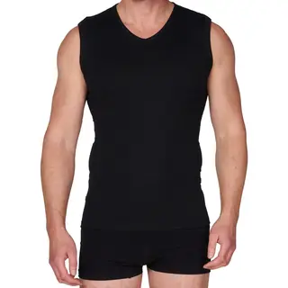 Beeren Heren Mouwloos Shirt - V-hals - Zwart - Maat L
