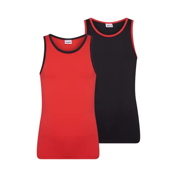 Beeren 2-Pck Mix&Match M. Hemd Mix Rood/Zwart 170/176 thumbnail