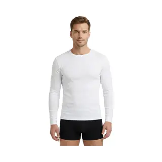 Beeren Heren Shirt Lange Mouw - 100% Katoen - Aansluitend Ondershirt Mannen - M - Wit