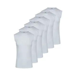 Beeren 6 Stuks Heren Mouwloze Shirts - 100% Katoenen Shirt Zonder Mouwen - Naadloos - Ondergoed - L - Wit
