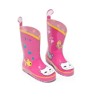 Roze Kinderregenlaars Lucky Cat Van Kidorable 28