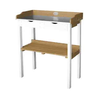 Axi Pflantztisch mit 2 Schubladen Braun/Weiß