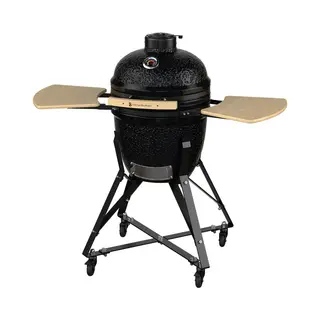 KitchenBrothers Kamado Bbq - 18 Inch Houtskool Barbecue - 46⌀ Cm - Complete Set - Egg Bbq Met Accessoires Inclusief Hoes - Zwart