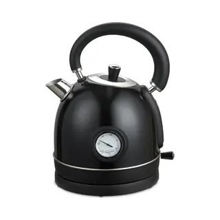 Moa Waterkoker Retro - Bpa Vrij - 1, 8 Liter - Elektrische Waterkoker - Anti Calcium Filter - Bpa-vrij - Rvs - 2200W- Zwart