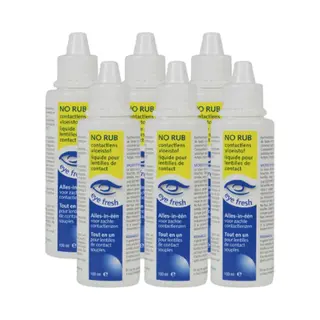 Eye Fresh No Rub - Alles-in-één Lenzenvloeistof - Geen Wrijven Nodig - Voor Zachte Contactlenzen - Geschikt Voor Gevoelige Ogen - 6 X 100 Ml