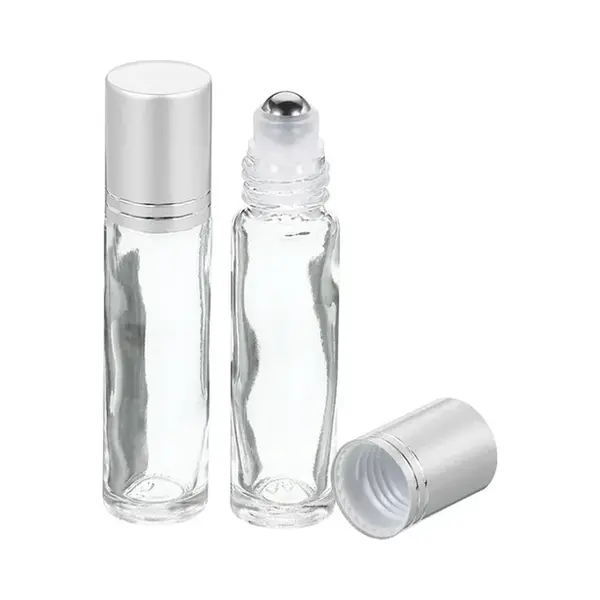 Berivita Rollerflesje Glas 10ml Leeg 1 Stuks - Roll-on, Transparant Glas Rollerflesje- Rvs Bal - Helder, Zilveren Dop - Etherische Olie - Parfumrollers thumbnail