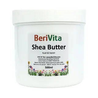 Berivita Shea Butter Puur 500ml Pot - Huid En Haar Butter - Ongeraffineerde En Onbewerkte Sheabutter - Shea Boter