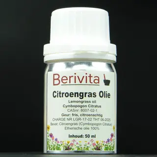 Berivita Citroengras Olie 50ml - Pure Lemongrass - Etherische Citroengrasolie