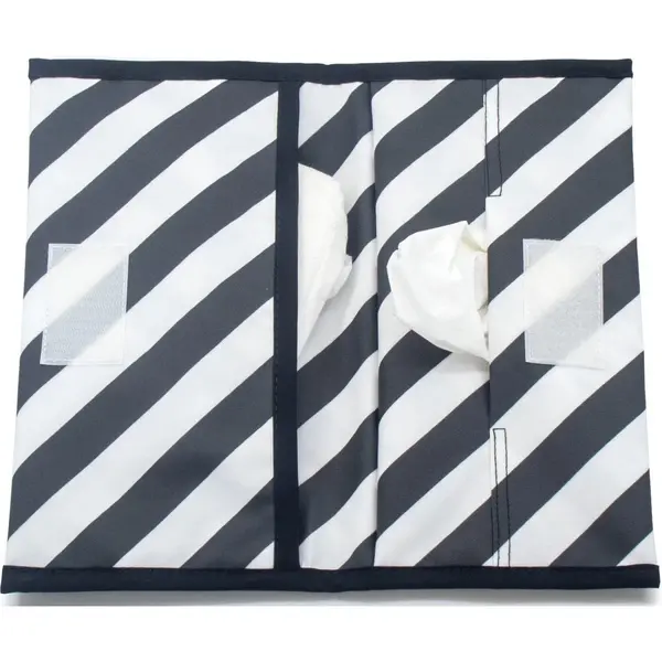 KipKep Napper Luier-etui Black Stripes - Etuitje Voor Luiers En Billendoekjes - Waterdicht - Gecoat - Zwart-wit thumbnail