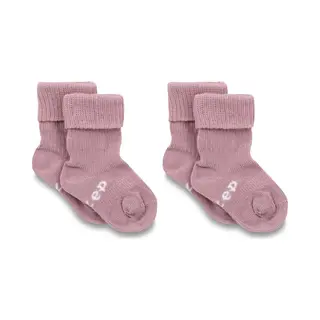 KipKep Blijf-sokjes - Babysokjes - Mauve - Maat 0-6 Maanden - 2-pack - Zakken Niet Af