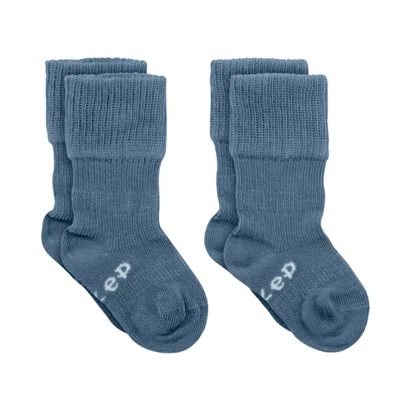 KipKep Blijf-Sokjes - Blue Heaven - 0-6 Maanden - Baby Sokjes - 2 Paar - Zakken Niet Af - Biologisch Katoen - Blauw thumbnail