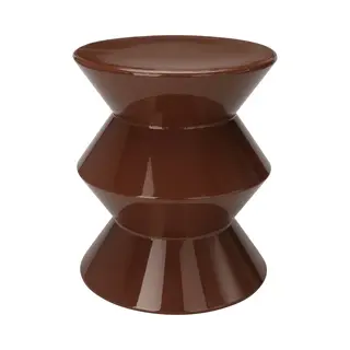 In & Out Deco Bijzettafel - Metaal - Organisch - Bruin - Hoog 36 Cm - Rond 31 Cm