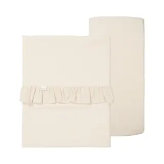 Koeka, Vast Laken Babybedje, Combinatiepakket Kinderlaken En Hoeslaken Fa Warm Wit