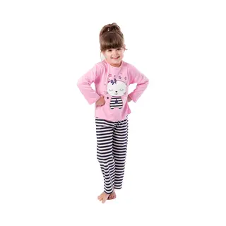Amantes Pyjama Meisjes Roze Kitten - Maat 104/110