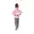 roze, zwart/wit streep