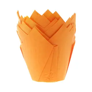 House Of Marie Muffin Bakvormen - Muffin Vormpjes Papier - Tulp Oranje - Pk/36