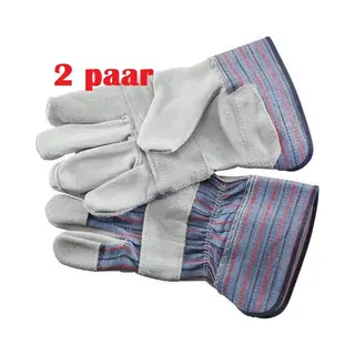 Outboard Breda Werkhandschoenen (2Paar) Splitleder Amerikaantje Gevoerd Grijs ( Maat 10) Tuinhandshoenen - Werkhandschoenen Heren -