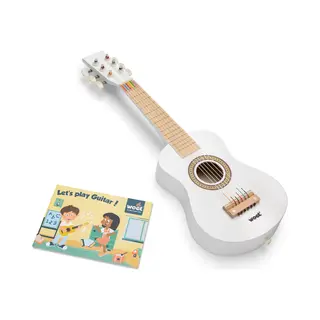 Woet New Classic Toys Gitarrenspielzeug Aus Holz, Weiß