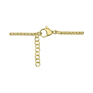 Quiges Gold Plated Stainless Steel Box Chain Necklace With Lobster Clasp For Women 42cm + 4cm Extension