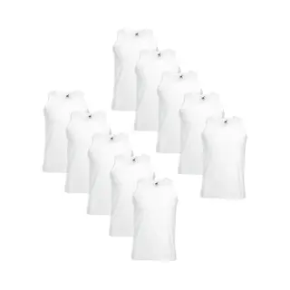 10 Fruit Of The Loom Value Weight Tanktop Katoen Wit S