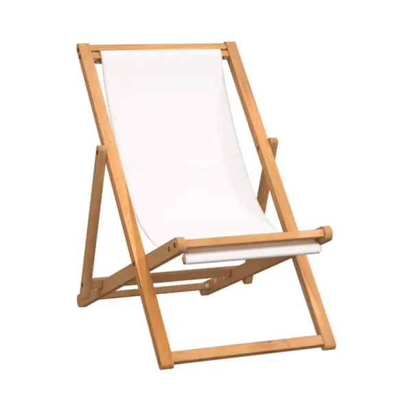 VidaXL 43802 Gartenstuhl Terrasse Gepolsterter Sitz Stoff, Teak Braun, Cremefarben thumbnail