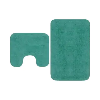 Bathroom Mat Set 2 Pieces Fabric Turquoise Vidaxl