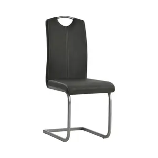 VidaXL Freischwinger 2 Stk., Schwingstuhl Esszimmerstuhl Stahlrahmen, Stuhl Für Esszimmer Küche, Essstuhl Küchenstuhl, Modern, Grau Kunstleder